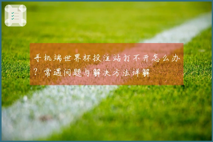 手机端世界杯投注站打不开怎么办？常遇问题与解决方法详解